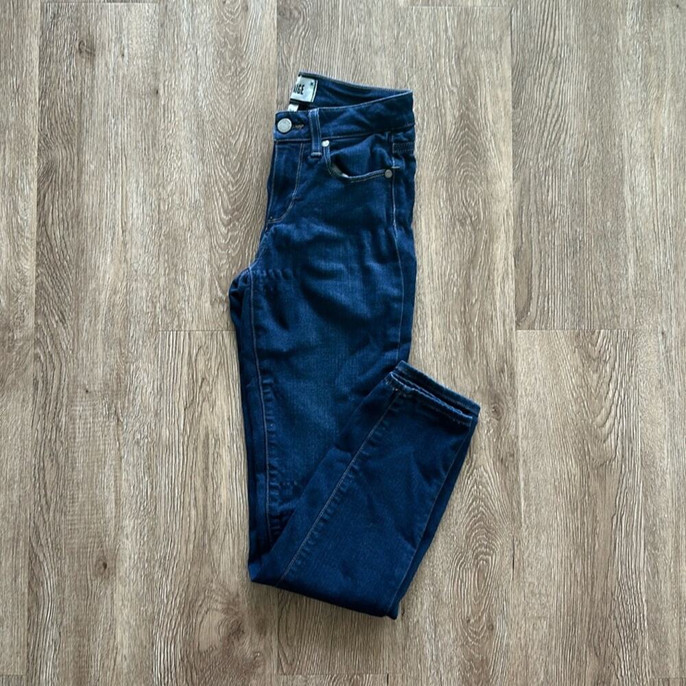 PAIGE Verdugo Ankle Binx Skinny Mid Rise Dark Wash Jeans Sz 24 (00) 27"